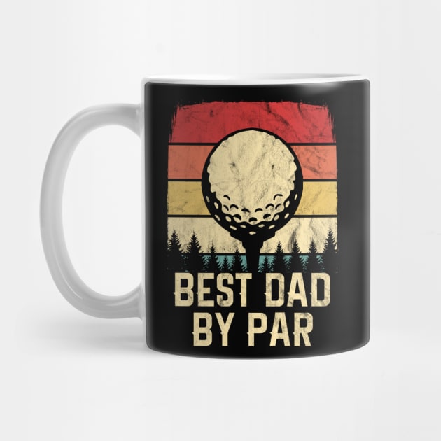 Vintage Best Dad By Par Retro Golfer by HCMGift